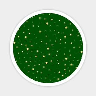 Christmas gold star pattern. Minimalistic Christmas pattern. Silent night pattern. Christmas starry snowflakes in minimalist style. Magnet